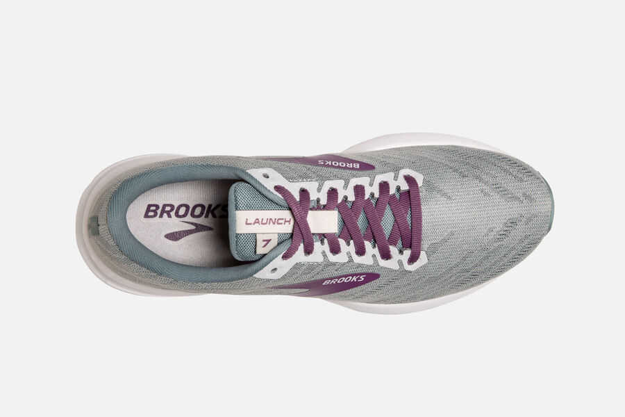 Launch 7 Road Brooks Running Shoes NZ Womens - Grey/Purple - QZSLOH-603